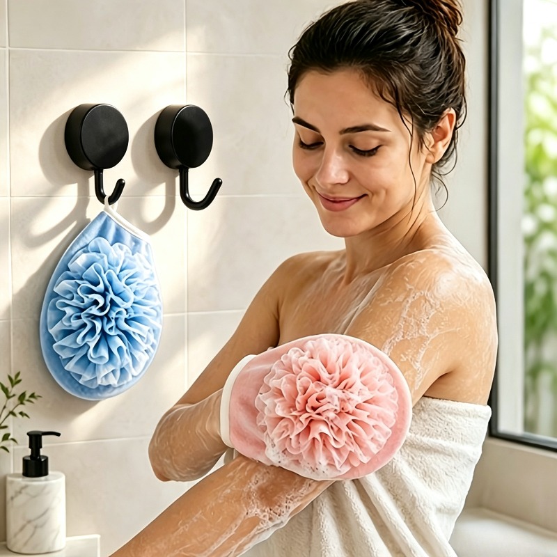 2pcs Bath Scrub Care Set with Bath Flower and Hook